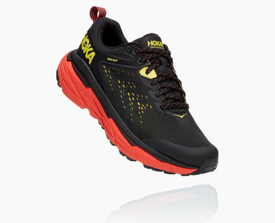 Zapatillas Trail Hoka One One Hombre - Challenger Atr 6 Gore-Tex - Negras/Rojas - GNE016829